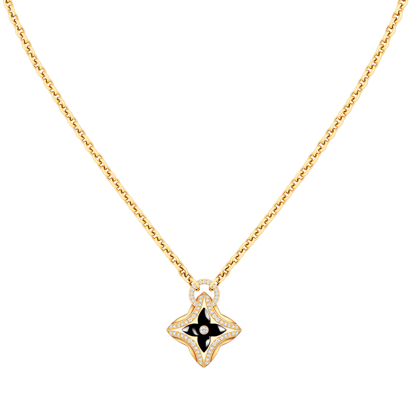 [NOVO]Sternanhänger, rosafarbene Gold-Diamant-Halskette