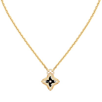 [NOVO]Sternanhänger, rosafarbene Gold-Diamant-Halskette