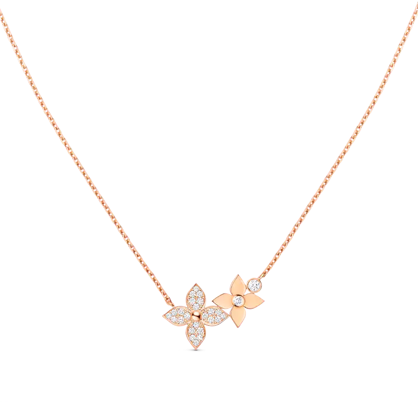 [NOVO]STERNBLÜTEN-HALSKETTE ROSA GOLD DIAMANTEN