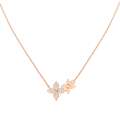 [NOVO]STERNBLÜTEN-HALSKETTE ROSA GOLD DIAMANTEN