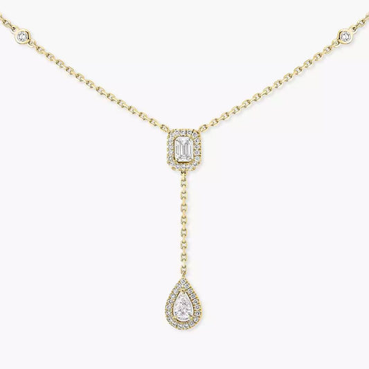 [GALE]Gold Diamond Tie Necklace