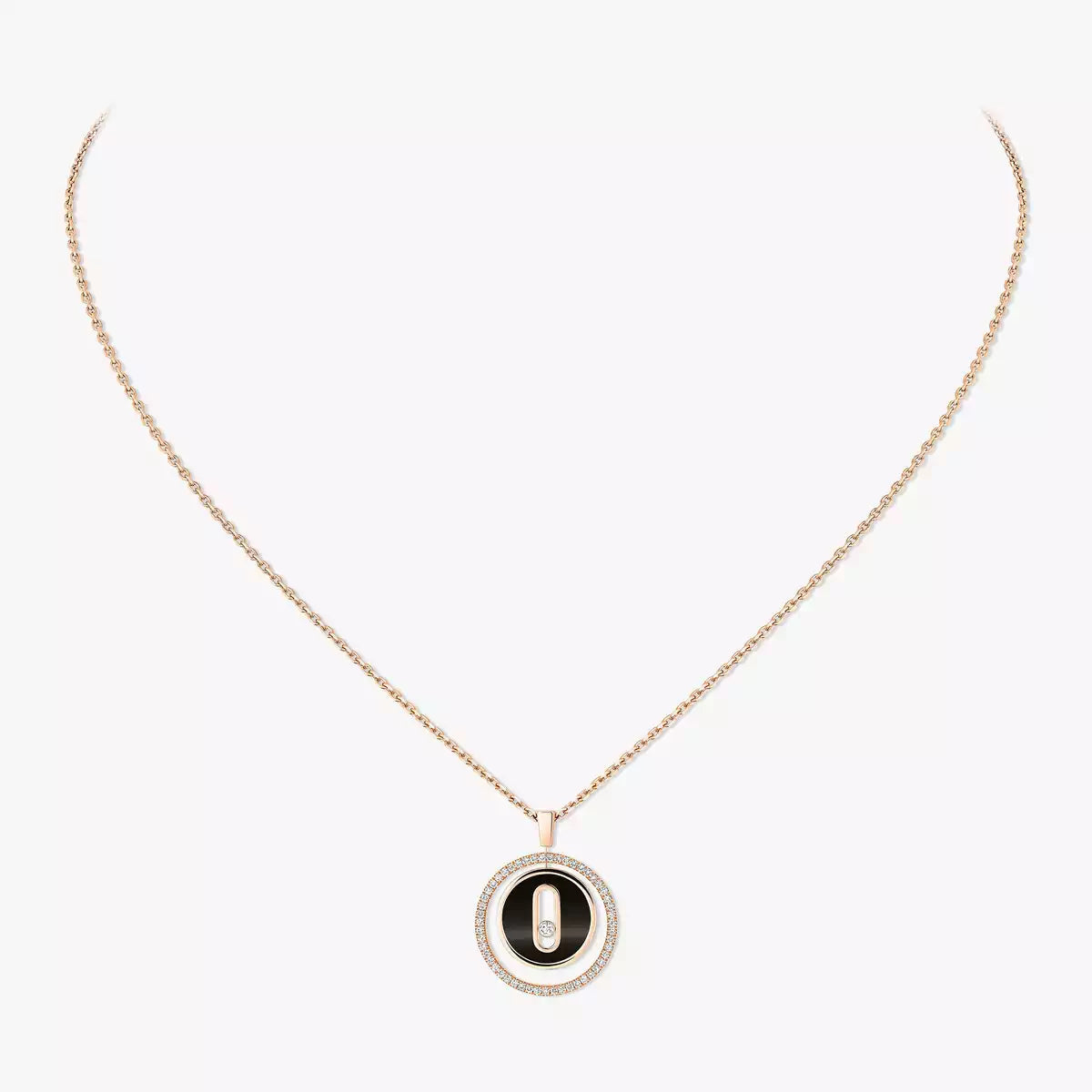 [GALE]Lucky Move Diamond Necklace in Rose Gold and White Mother-of-Pearl