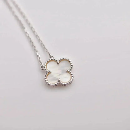 [GALE]CLOVER  15MM WHITE MOTHER-OF-PEARL SILVER