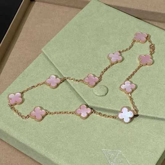 [NOVO]CLOVER 10 MOTIFS ROSA MOP-HALSKETTE