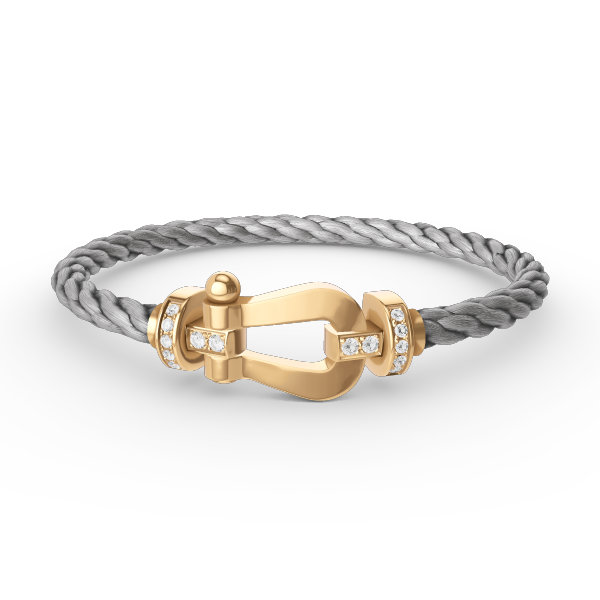 [NOVO]FORCE Großes Hufeisen-Armband mit Halbdiamanten, Gold