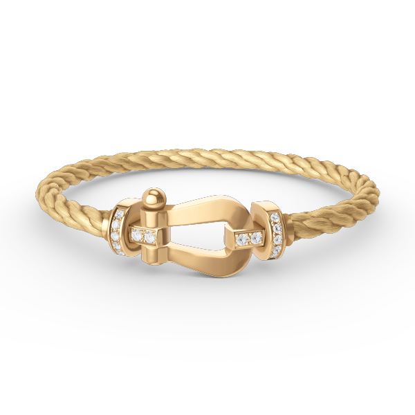 [NOVO]FORCE Großes Hufeisen-Armband mit Halbdiamanten, Gold