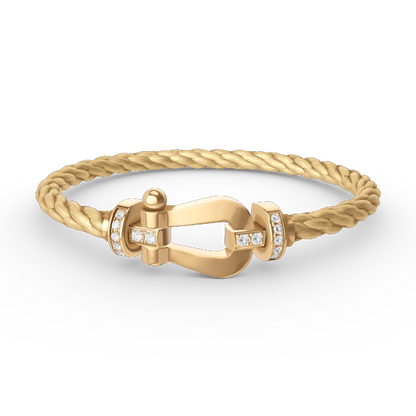 [NOVO]FORCE Großes Hufeisen-Armband mit Halbdiamanten, Gold
