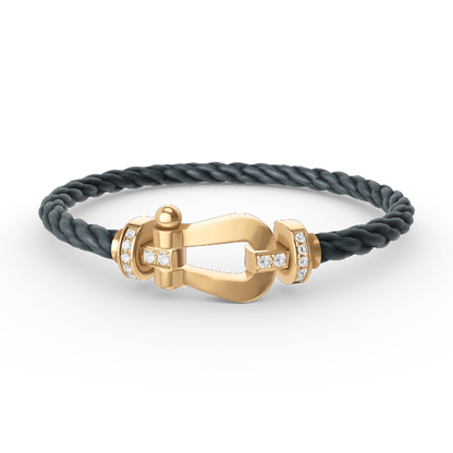 [NOVO]FORCE Großes Hufeisen-Armband mit Halbdiamanten, Gold
