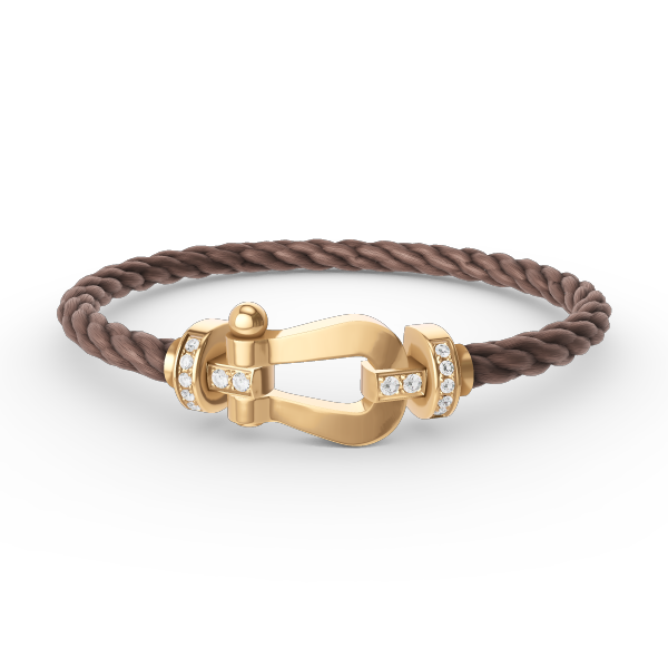 [NOVO]FORCE Großes Hufeisen-Armband mit Halbdiamanten, Gold