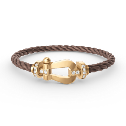 [NOVO]FORCE Großes Hufeisen-Armband mit Halbdiamanten, Gold