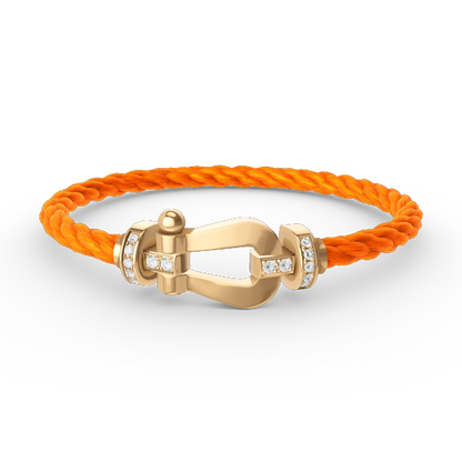 [NOVO]FORCE Großes Hufeisen-Armband mit Halbdiamanten, Gold