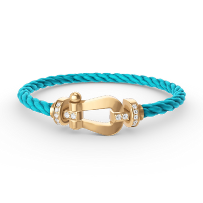 [NOVO]FORCE Großes Hufeisen-Armband mit Halbdiamanten, Gold