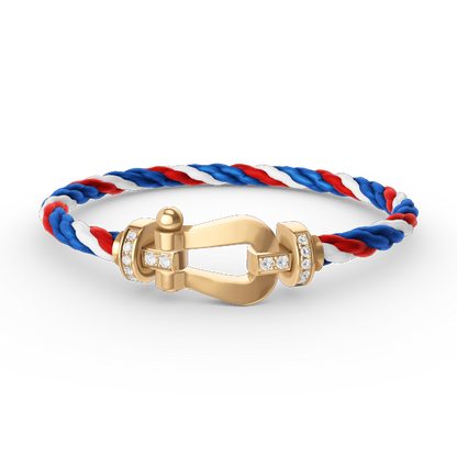 [NOVO]FORCE Großes Hufeisen-Armband mit Halbdiamanten, Gold
