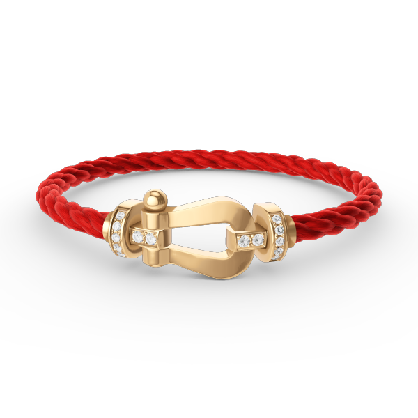 [NOVO]FORCE Großes Hufeisen-Armband mit Halbdiamanten, Gold