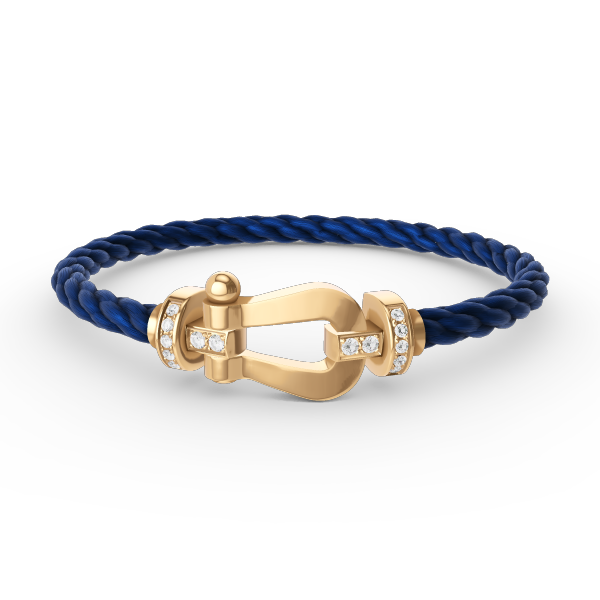 [NOVO]FORCE Großes Hufeisen-Armband mit Halbdiamanten, Gold