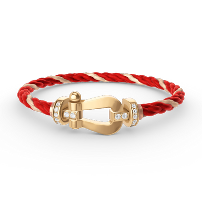 [NOVO]FORCE Großes Hufeisen-Armband mit Halbdiamanten, Gold