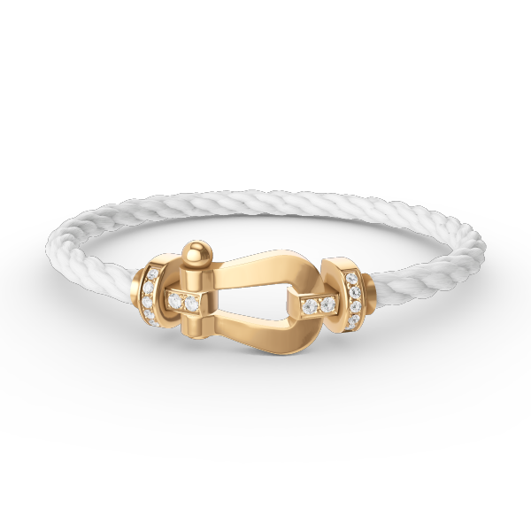 [NOVO]FORCE Großes Hufeisen-Armband mit Halbdiamanten, Gold