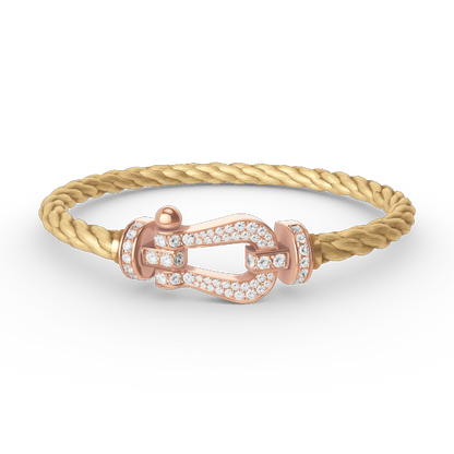 [NOVO]FORCE Großes Hufeisen Volldiamant-Armband Roségold