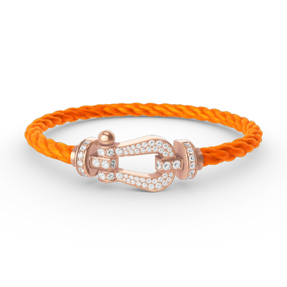 [NOVO]FORCE Großes Hufeisen Volldiamant-Armband Roségold