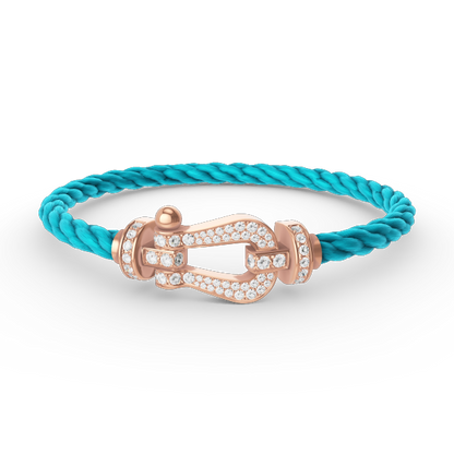 [NOVO]FORCE Großes Hufeisen Volldiamant-Armband Roségold