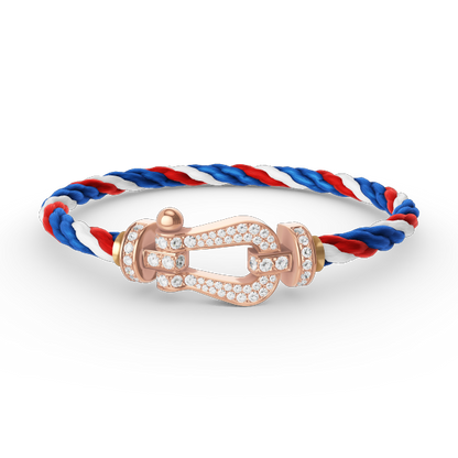 [NOVO]FORCE Großes Hufeisen Volldiamant-Armband Roségold