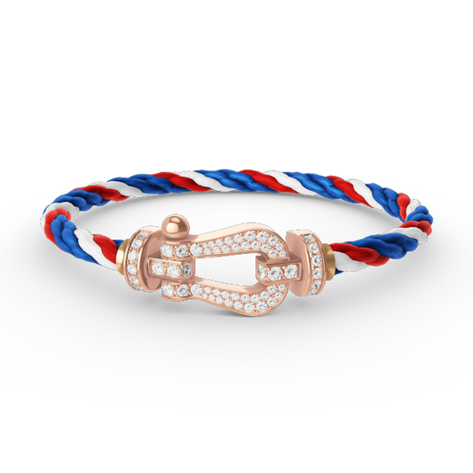 [GALE]FORCE LARGE HORSESHOE FULL DIAMOND BRACELET ROSE GOLD