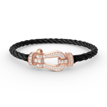 [NOVO]FORCE Großes Hufeisen Volldiamant-Armband Roségold
