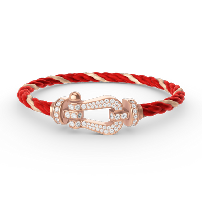 [NOVO]FORCE Großes Hufeisen Volldiamant-Armband Roségold