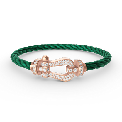 [NOVO]FORCE Großes Hufeisen Volldiamant-Armband Roségold