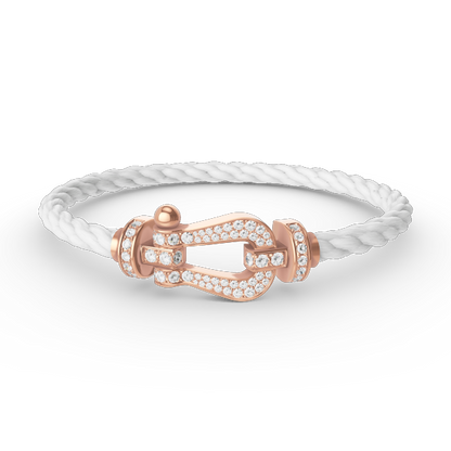 [NOVO]FORCE Großes Hufeisen Volldiamant-Armband Roségold