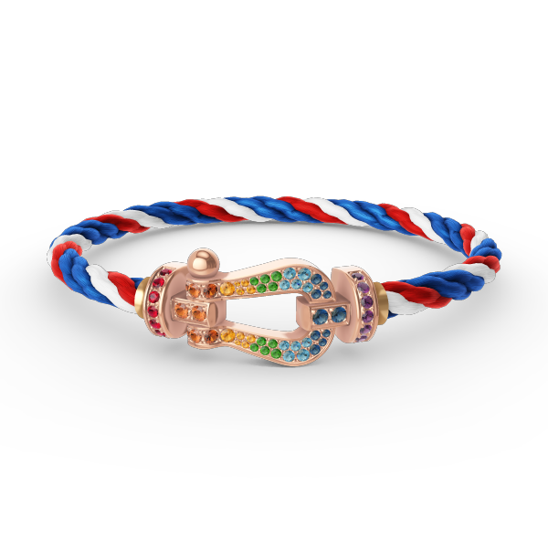 [NOVO]FORCE Großes Hufeisen-Armband mit farbigen Diamanten in Roségold