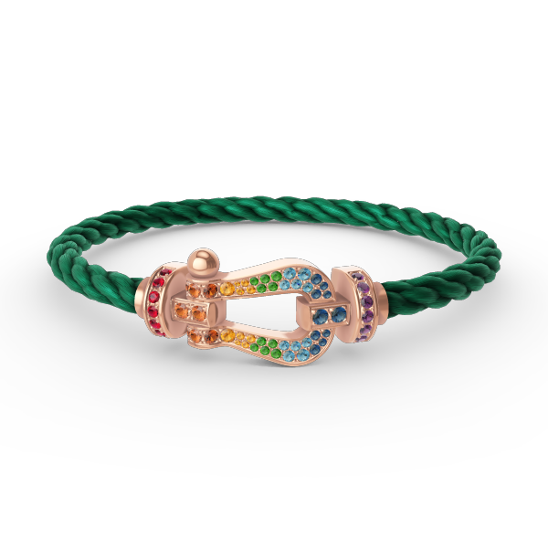 [NOVO]FORCE Großes Hufeisen-Armband mit farbigen Diamanten in Roségold