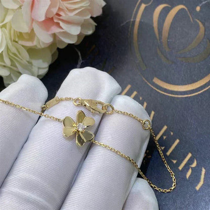 [GALE]FRIVOLE GOLD FLOWER PINK MALACHITE BRACELET