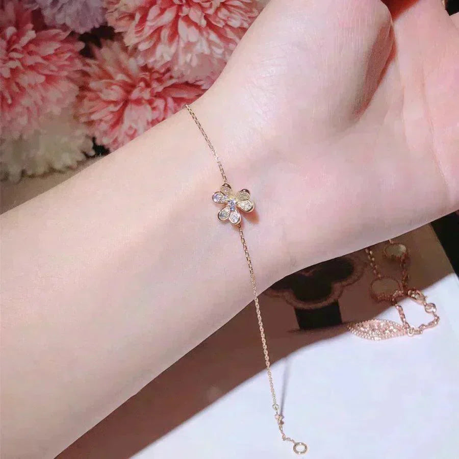 [NEU]FRIVOLE GOLD BLUMEN-DIAMANT-ARMBAND