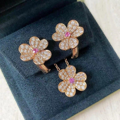 [NOVO]FRIVOLE ROSÉGOLD BLUMEN-DIAMANT-HALSKETTE