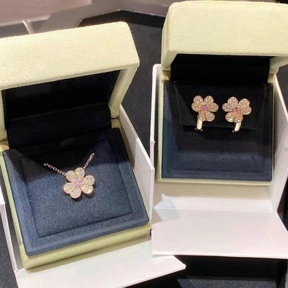 [NOVO]FRIVOLE ROSÉGOLD BLUMEN-DIAMANT-HALSKETTE
