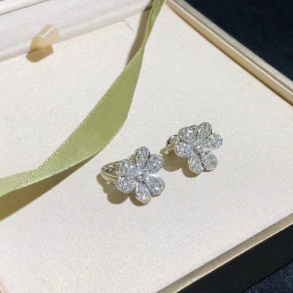 [NOVO]FRIVOLE SILBERNE BLUMEN-DIAMANT-OHRRINGE