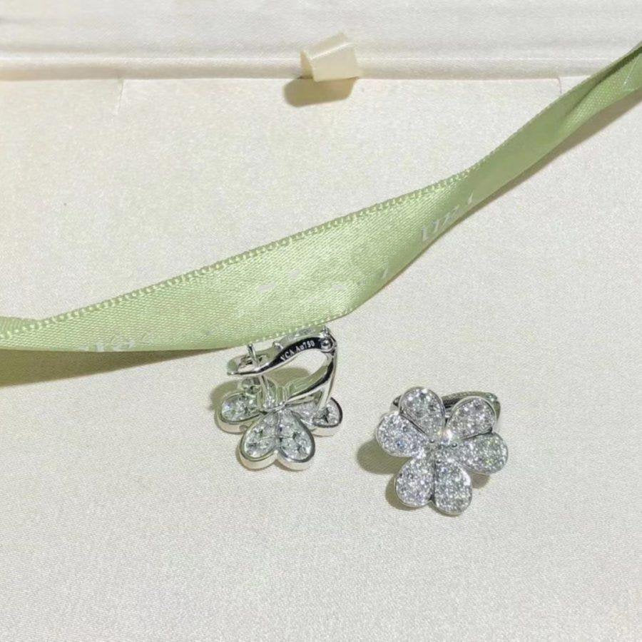 [NOVO]FRIVOLE SILBERNE BLUMEN-DIAMANT-OHRRINGE