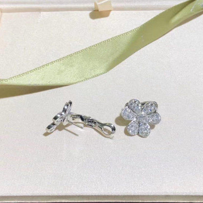 [NOVO]FRIVOLE SILBERNE BLUMEN-DIAMANT-OHRRINGE