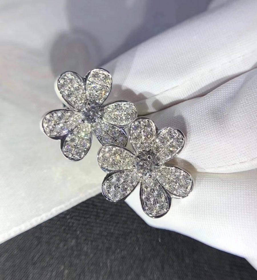 [NOVO]FRIVOLE SILBERNE BLUMEN-DIAMANT-OHRRINGE