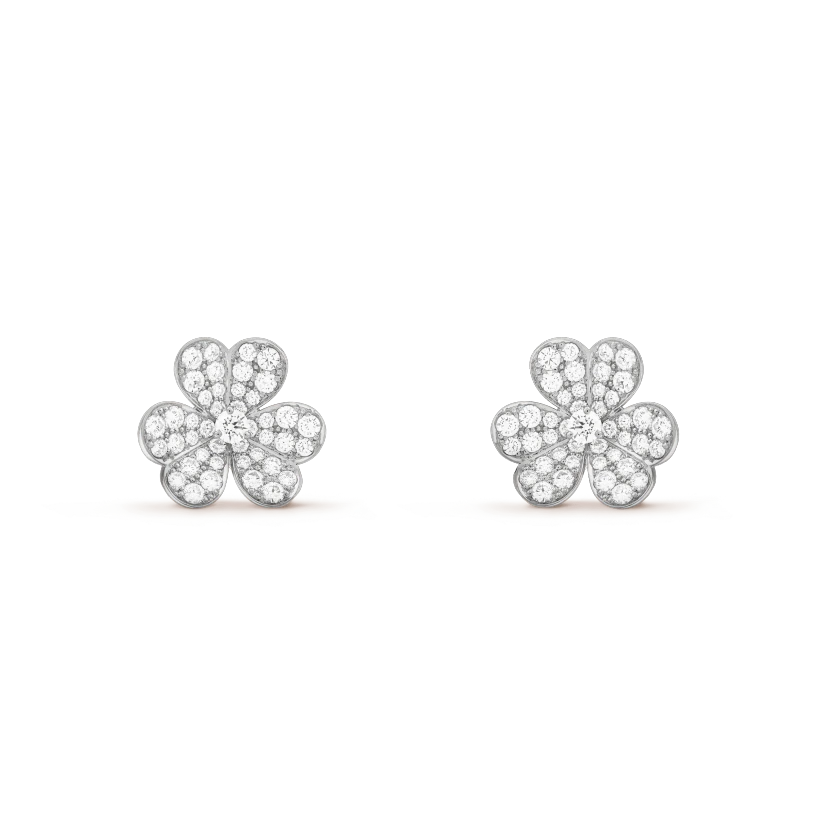 [NOVO]FRIVOLE SILBERNE BLUMEN-DIAMANT-OHRRINGE