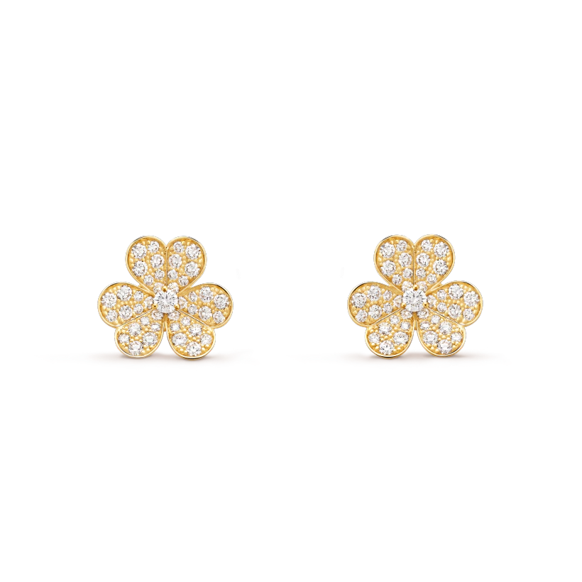 [NOVO]FRIVOLE GOLDENE BLUMEN-DIAMANT-OHRRINGE 