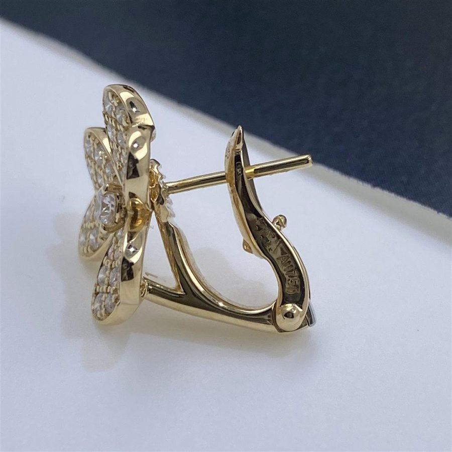 [NOVO]FRIVOLE GOLDENE BLUMEN-DIAMANT-OHRRINGE 