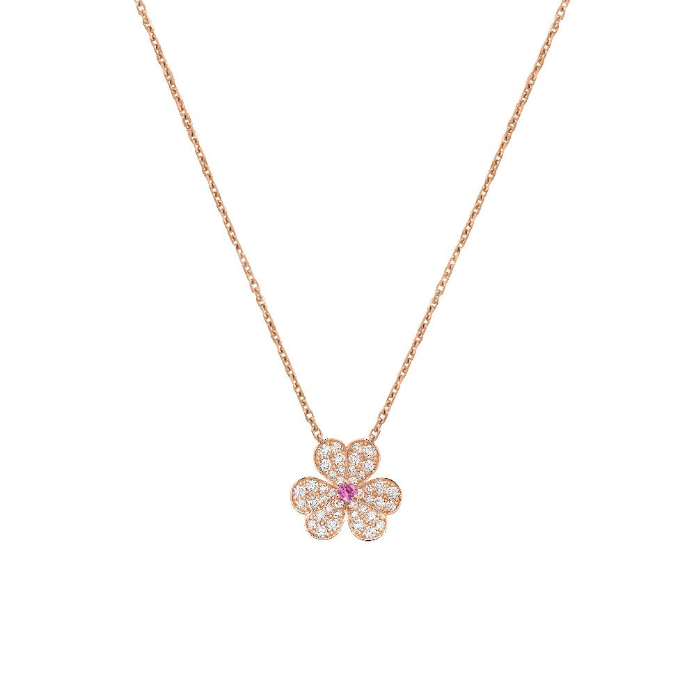 [NOVO]FRIVOLE ROSÉGOLD BLUMEN-DIAMANT-HALSKETTE