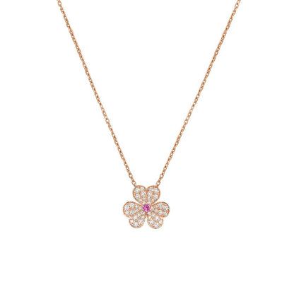 [NOVO]FRIVOLE ROSÉGOLD BLUMEN-DIAMANT-HALSKETTE