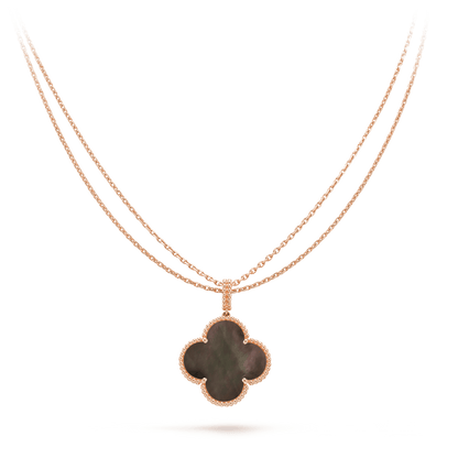 [GALE]CLOVER 25MM GOLD DARK MOP BIG CLOVER NECKLACE