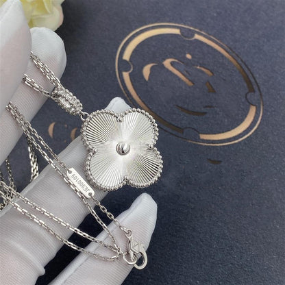 [NOVO]CLOVER 25MM SILBER GROSSE KLEE-HALSKETTE