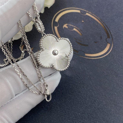 [NOVO]CLOVER 25MM SILBER GROSSE KLEE-HALSKETTE