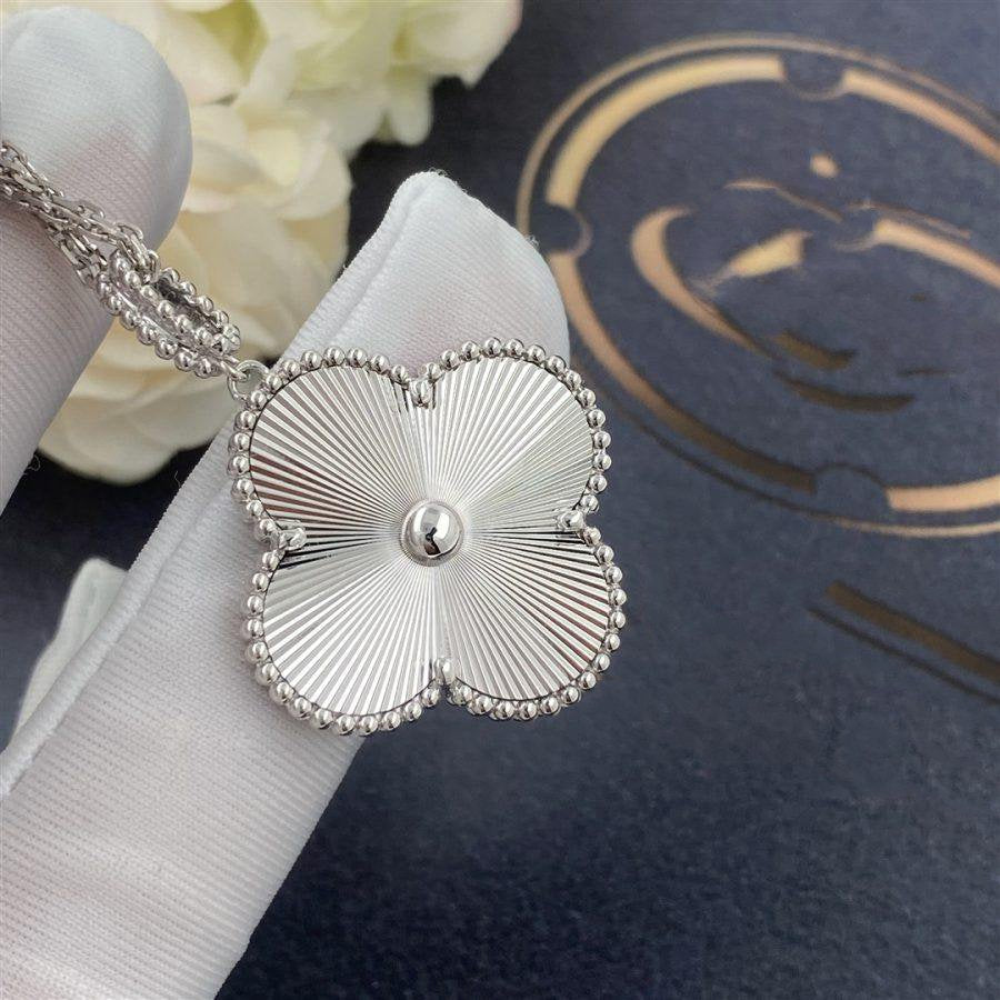 [NOVO]CLOVER 25MM SILBER GROSSE KLEE-HALSKETTE