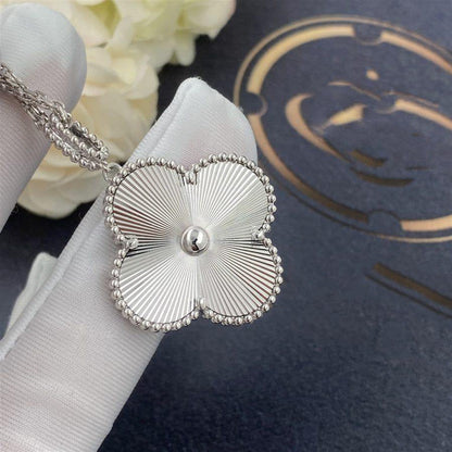 [NOVO]CLOVER 25MM SILBER GROSSE KLEE-HALSKETTE